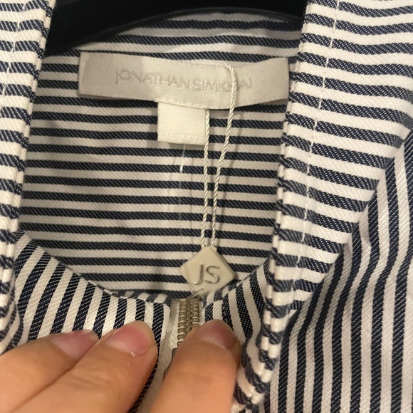 Jonathan simkhai one piece striped denim jumper with zippers size 4 - Picture 5 of 11